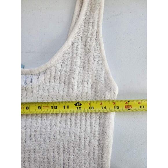 Shade & Shore Knit Maxi Dress Large Cream Cover Up Tank Dress Semi Sheet Lounge - Picture 4 of 13